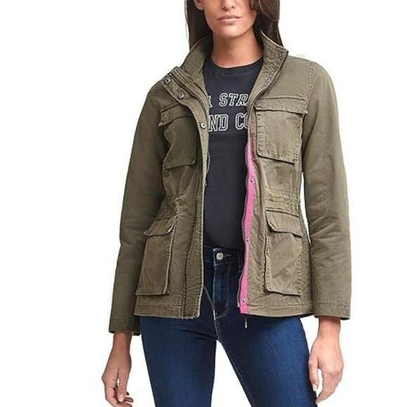 NWT Levi's 4-Pocket Contrast-Trim Military Jacket - Picture 1 of 6